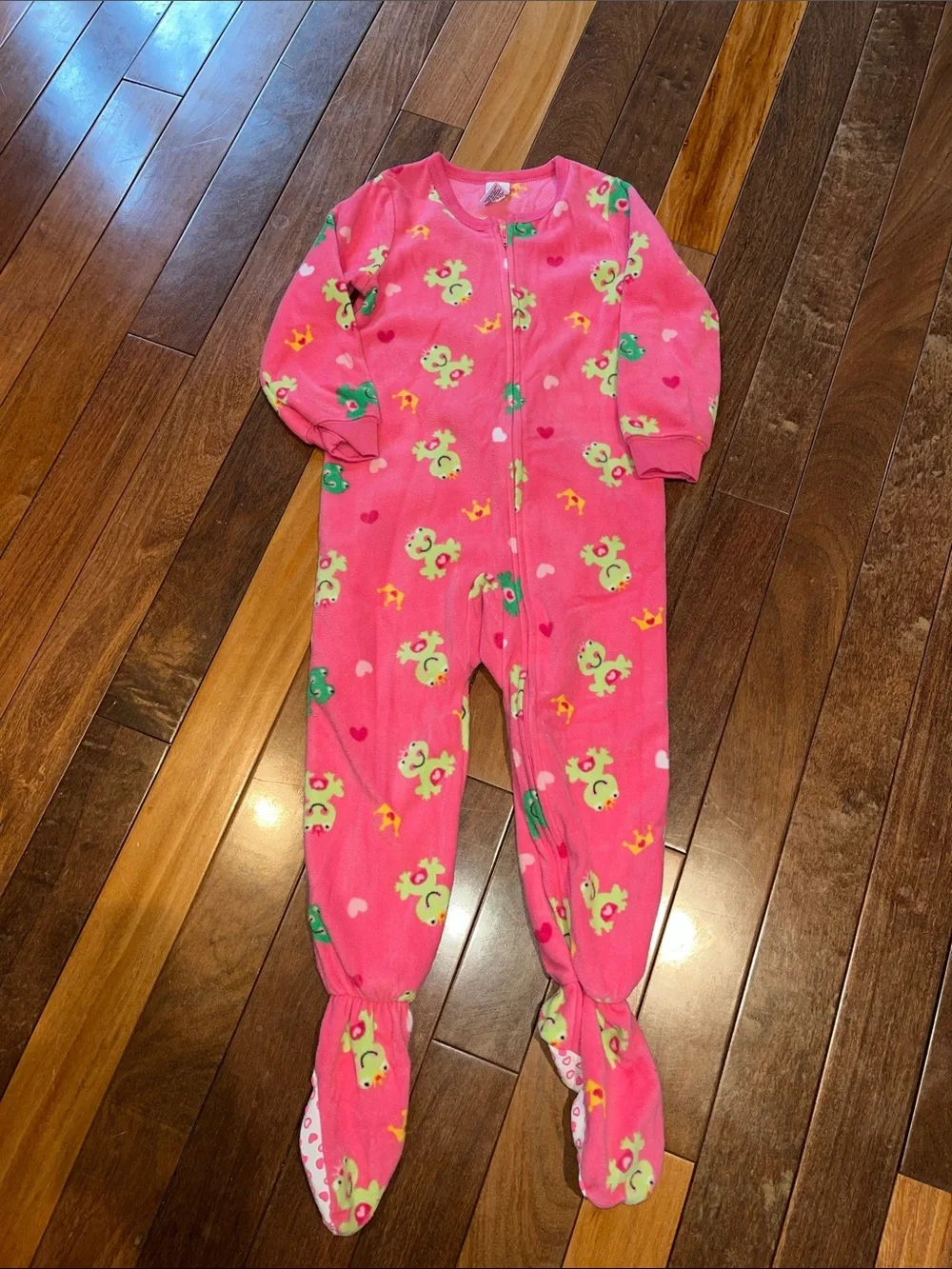 Disney Kids Pink, Purple, Black and Multicolor Character Footed Pajama Bundle